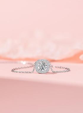 合金项链 精致方糖项链女轻奢时尚饰品小众简约锁骨链气质百搭