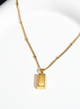合金项链 精美小方块锁骨链女网红几何小长条时尚百搭气质锁骨链