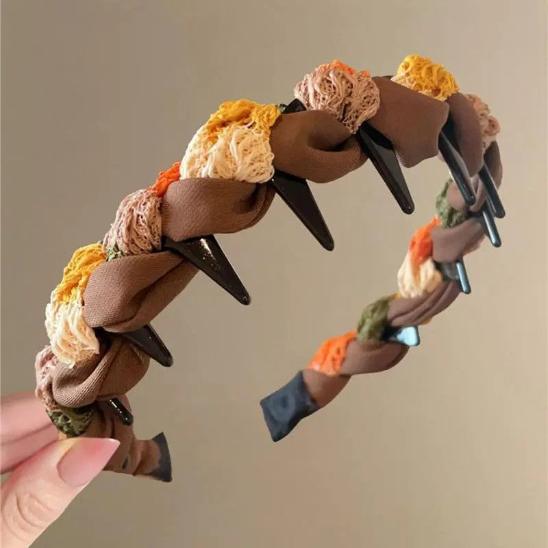 复古新款扭扭麻花发箍高颅顶带齿防滑头箍高级感民族风百搭