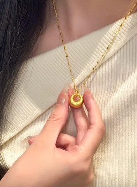 合金项链 古法经典高版本小金托项链轻奢百搭气质简约小众素款
