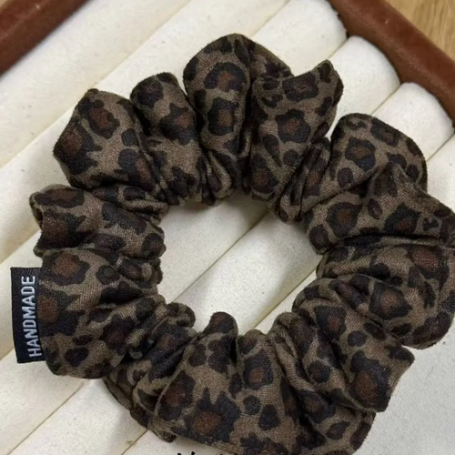 优雅复古豹纹丝绒小肠发圈新款扎发头绳气质时尚百搭耐用高弹力