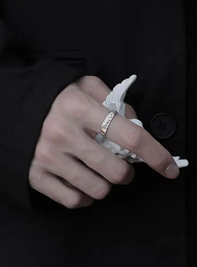 合金戒指 招财戒指男女潮流个性开口指环复古转运情侣对戒轻奢