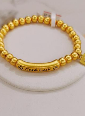 合金手链 古法简约心想事成手链时尚百搭复古素款灵动法式磨砂