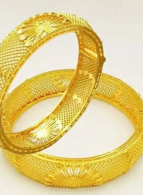 合金手镯 复古风雕花孔雀开屏卡扣手镯气质时尚磨砂精美素款经典