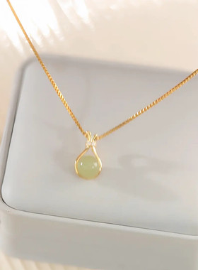 合金项链 转运福袋项链绿珠轻奢气质感网红饰品ins简约精致古法