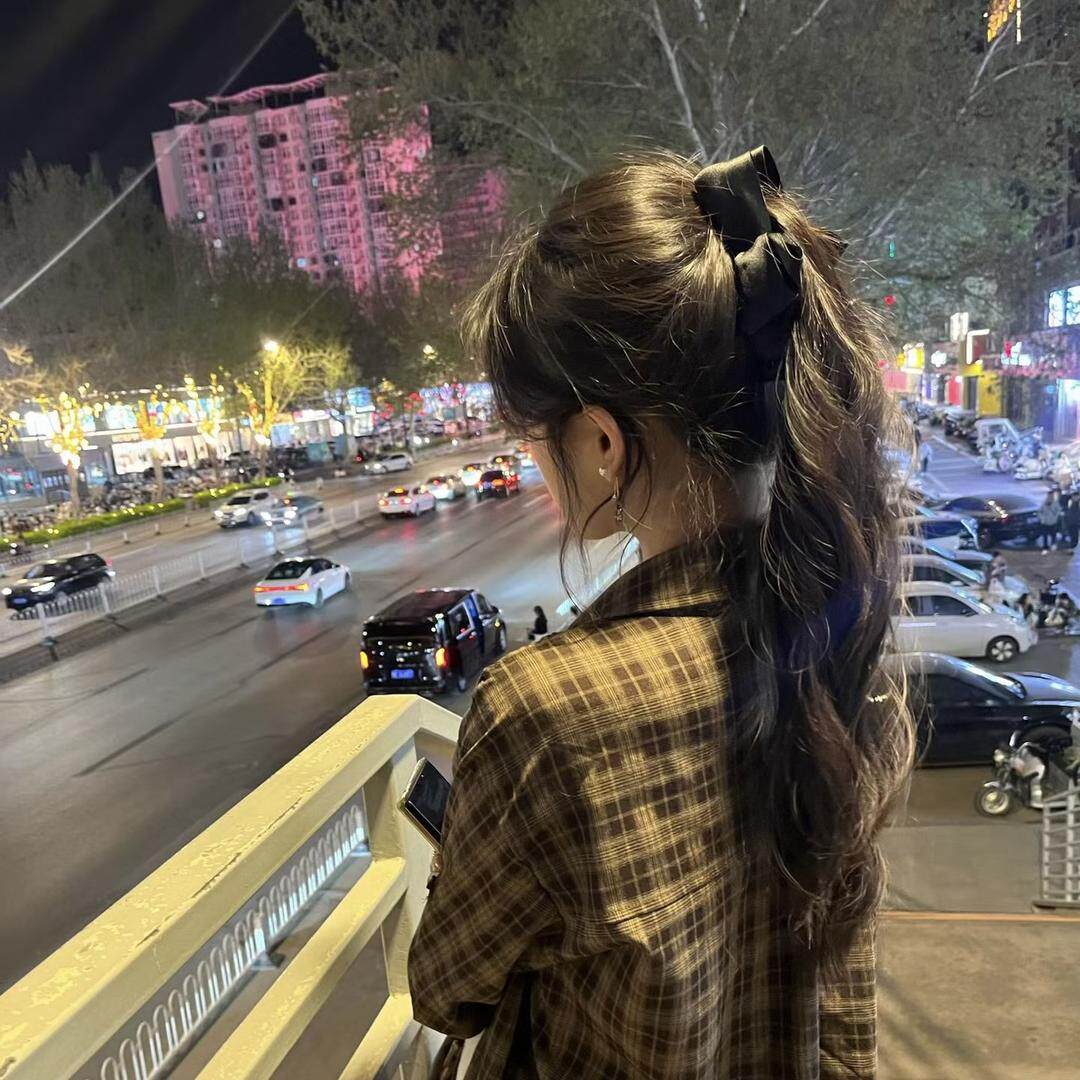 丝带香蕉夹分密齿多层蝴蝶结后脑勺高马尾发夹半扎发