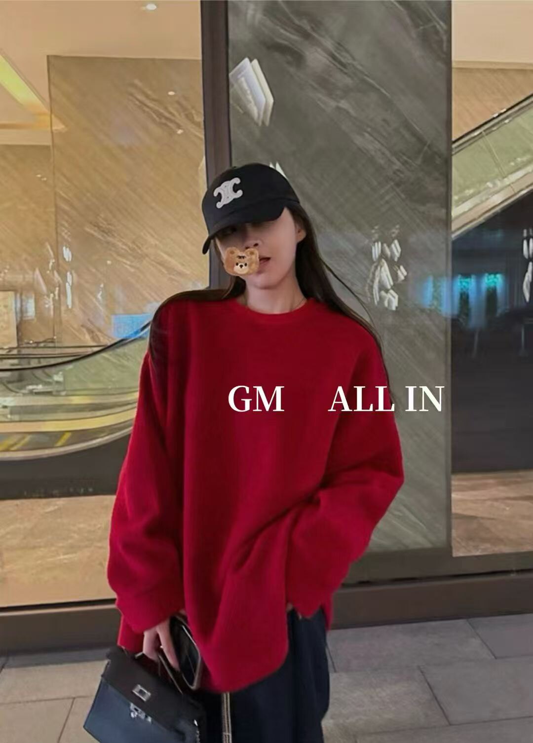 3075加厚GM圆领纯色冬季宽松慵懒风显瘦百搭针织卫衣上衣女