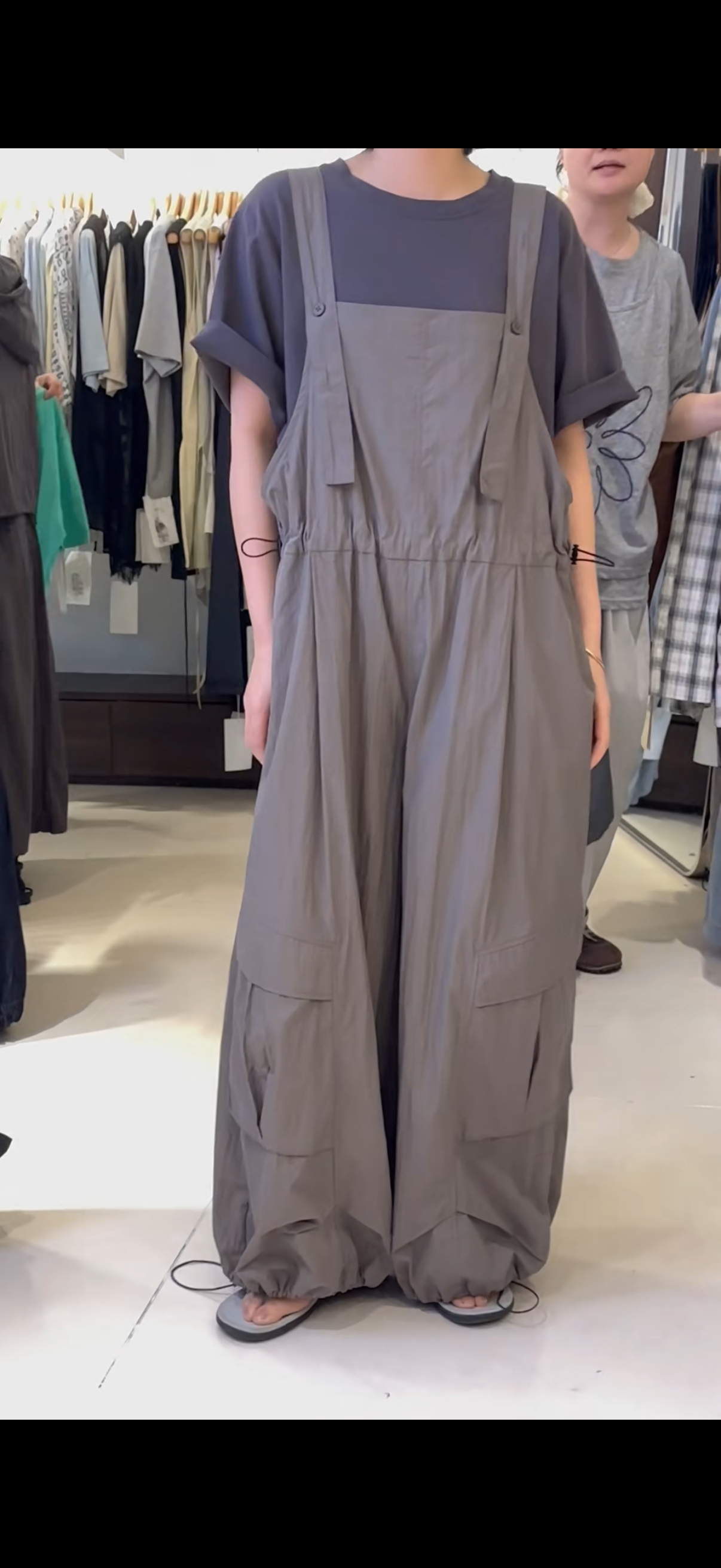 251539幕茄新款夏季高腰宽松慵懒风百搭显瘦工装背带阔腿女