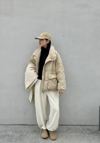 6362欢喜大码羽绒女装宽松藏肉立领服冬季加厚保暖显瘦面包服外套