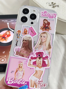 kristem原创设计千禧90s欧美辣妹布兰妮Britney懒妮适用于苹果i16proi17promax华为三星oppo透明手机壳