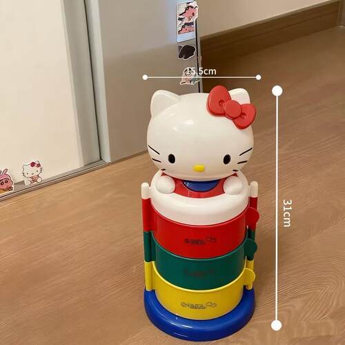 【大号高品质】HelloKitty收纳盒旋转三层开头收纳kt首饰盒梳妆台