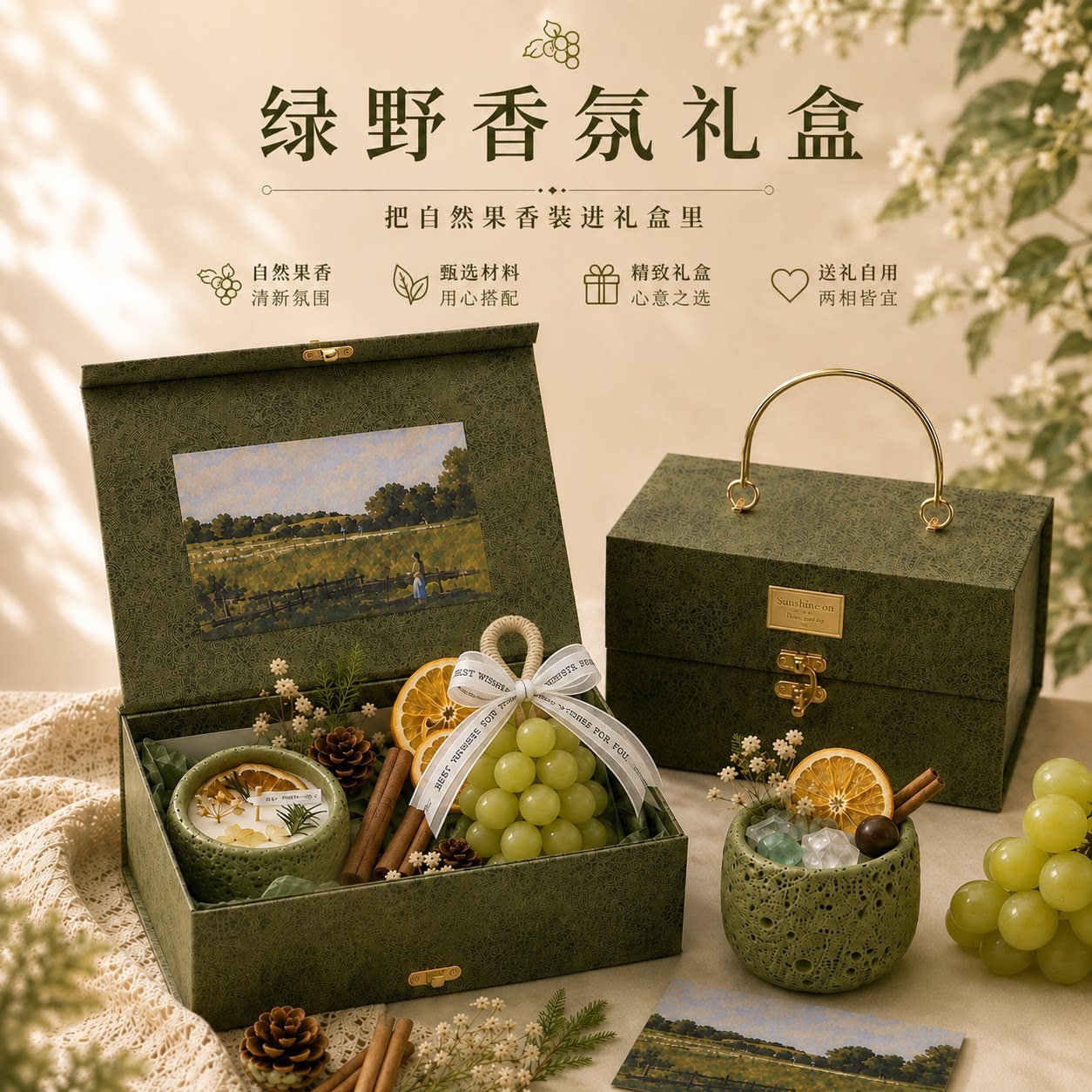 CHUDOU葡萄香皂蜡烛套盒图片