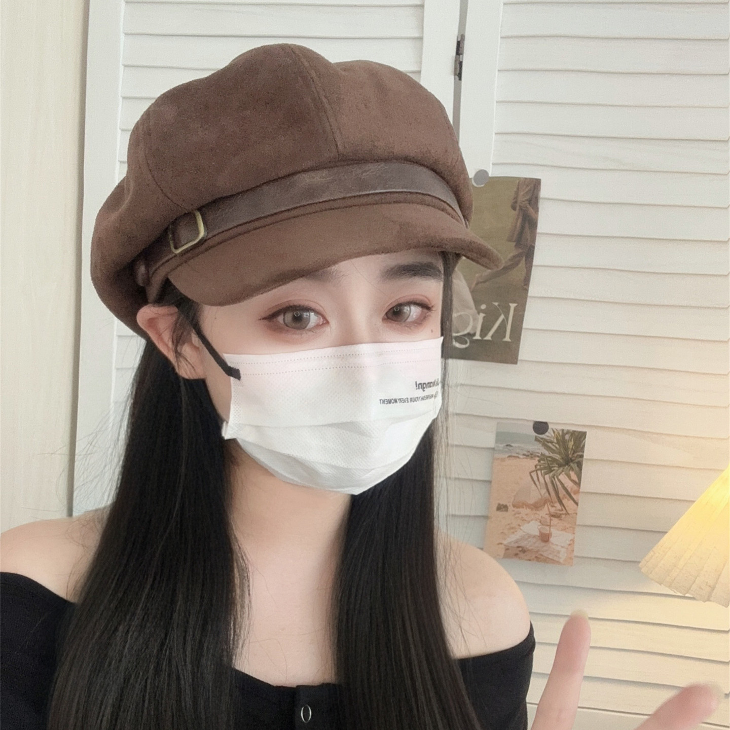 橘子哥哥高品质韩版ins气质显脸小八角帽女秋冬季休闲纯色贝雷帽