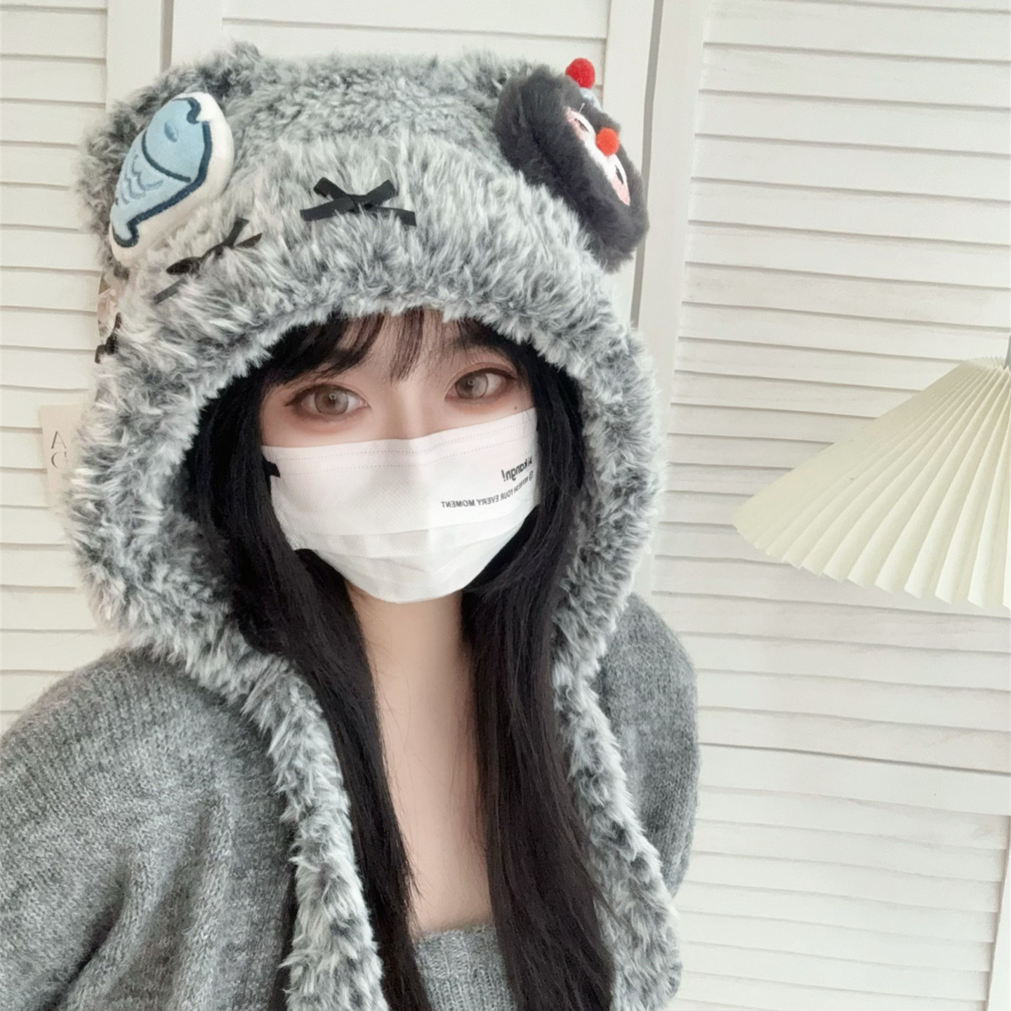 韩系可爱毛绒小熊帽子冬季保暖