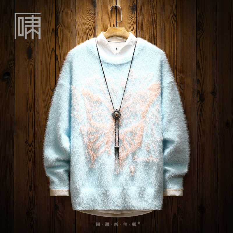 潮牌高街蝴蝶软糯毛衣