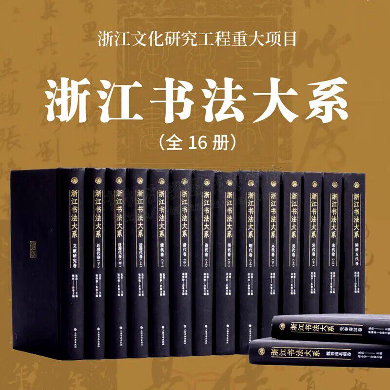 浙江书法大系(全16册)秦汉魏晋南北朝隋唐宋元明清近现代文献研究楷书隶书行书草书篆书王羲之赵孟頫颜真卿 中国书法全集