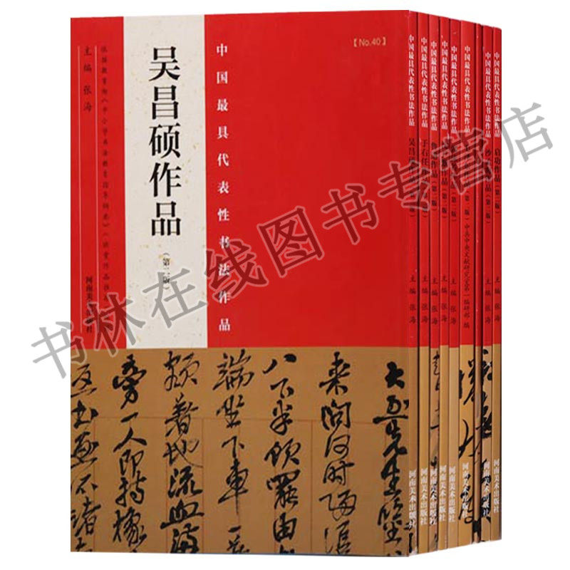 正版 中国具有代表性书法作品-近代名家系列 第二版（共9册）毛泽东作品 于右任作品 郭沫若作品 林散之作品 等 河南美术出版社