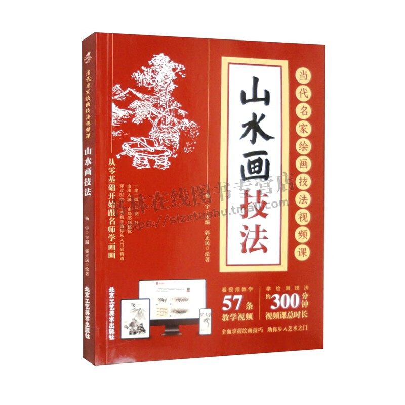 当代名家绘画技法视频课 山水画技法 杨宇 编 山水画爱好者实用工具书 古人画作赏鉴、临摹、写生 山水画创作 北京工艺美术出版社