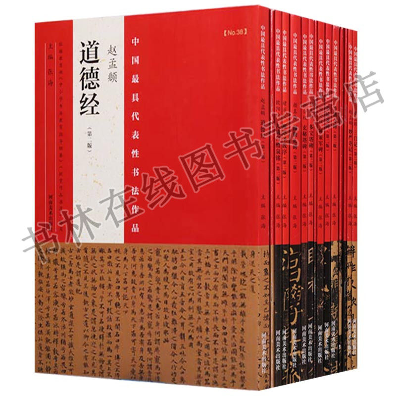 正版中国具有代表性书法作品-楷书碑帖系列 第二版（共15册）赵孟頫三门记 颜真卿多宝塔碑 柳公权玄秘塔碑 等河南美术出版社