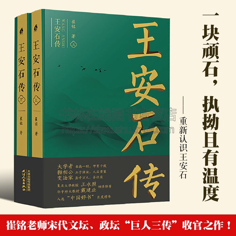王安石传 上下2册 崔铭宋代文坛政坛三传之一宋朝那些事儿王安石变法生平事迹中国历代名臣历史人物传记书籍 天津人民出版社