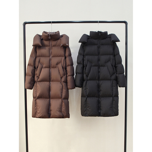 【大朵绒】云朵零压轻暖90白鹅绒可拆卸帽宽松加厚中长款羽绒服女