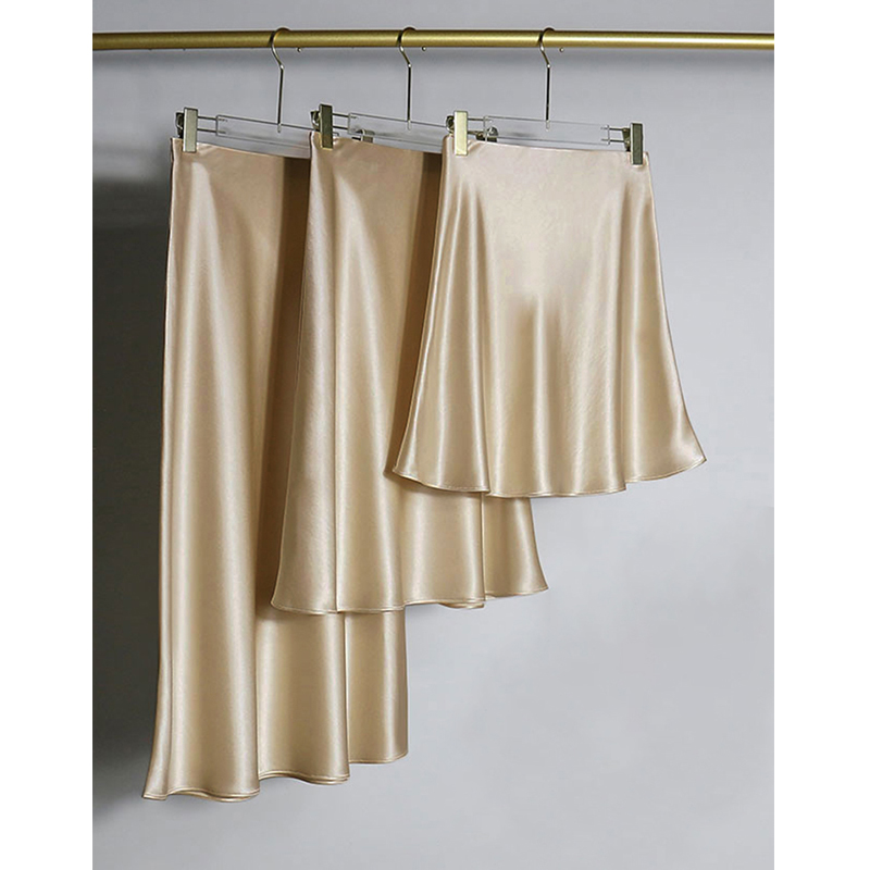 高品质香槟色 醋酸缎面 斜裁半身裙 女短裙中长裙显瘦鱼尾A版丝滑