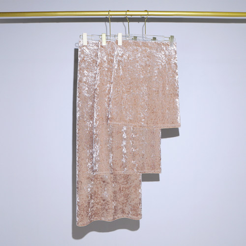 浅香槟 高端春夏新款钻石绒国风高级感高腰中长款A字直筒半身裙