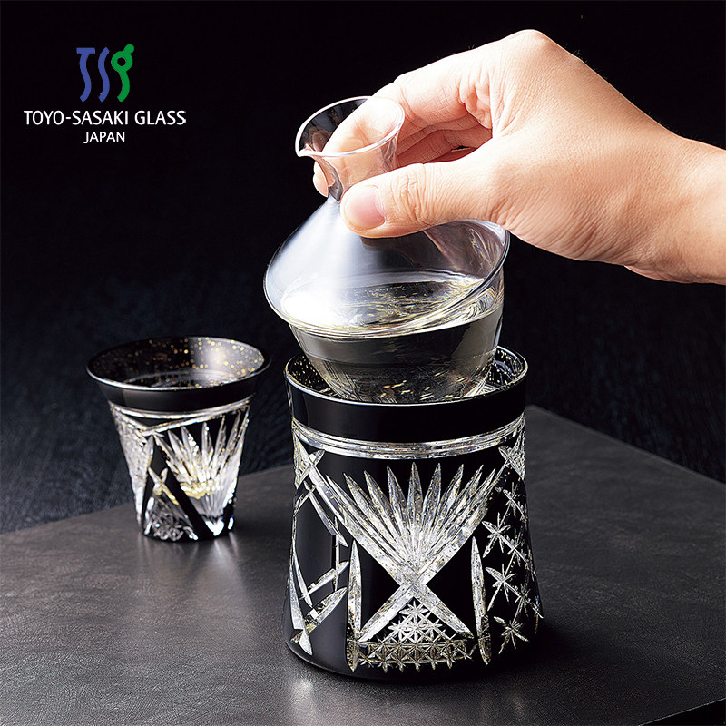 手工限量款日本进口东洋佐佐木八千代切子清酒壶清酒杯金箔冷酒器