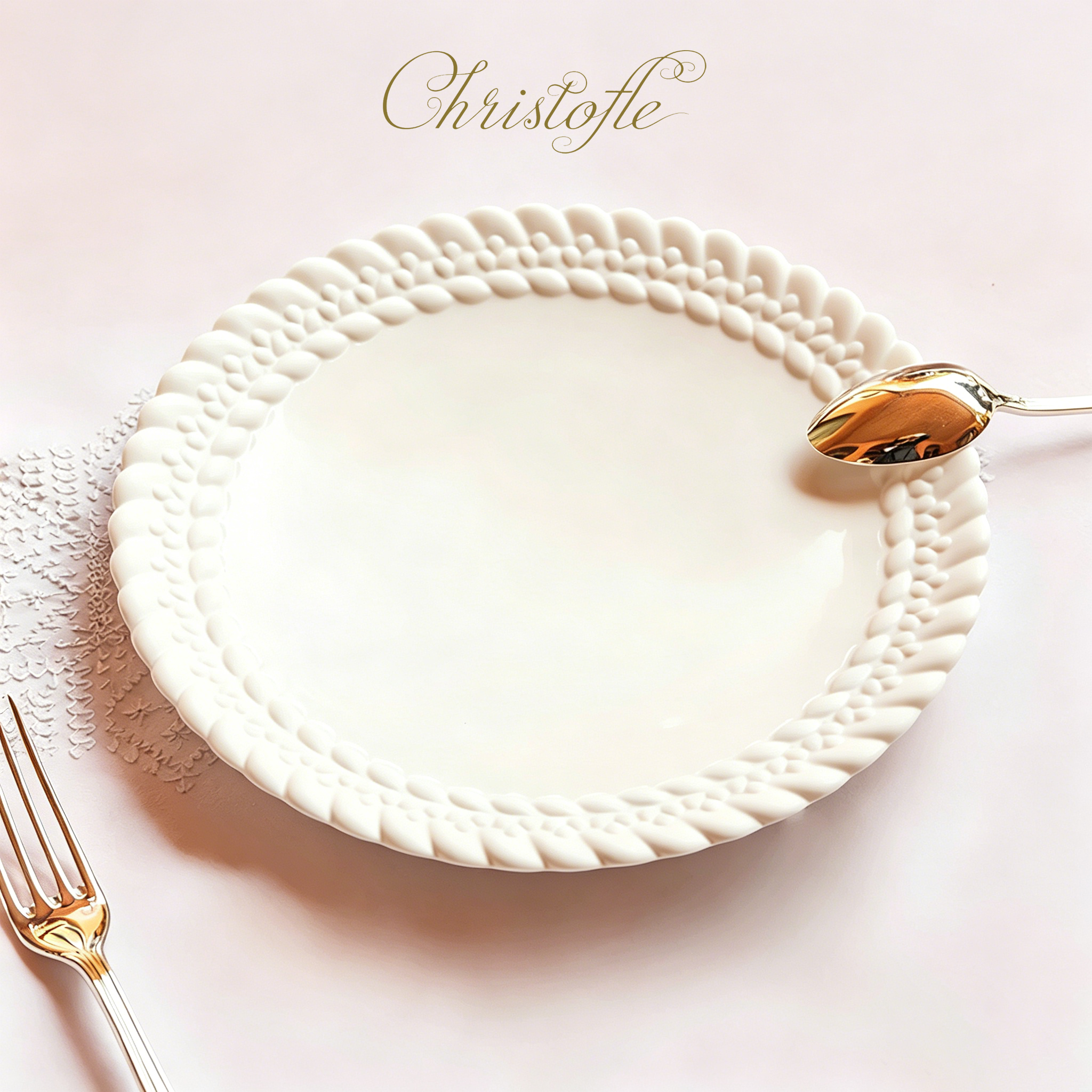 CHRISTOFLE昆庭Babylone巴比伦瓷盘厨房家用餐具套装乔迁礼品