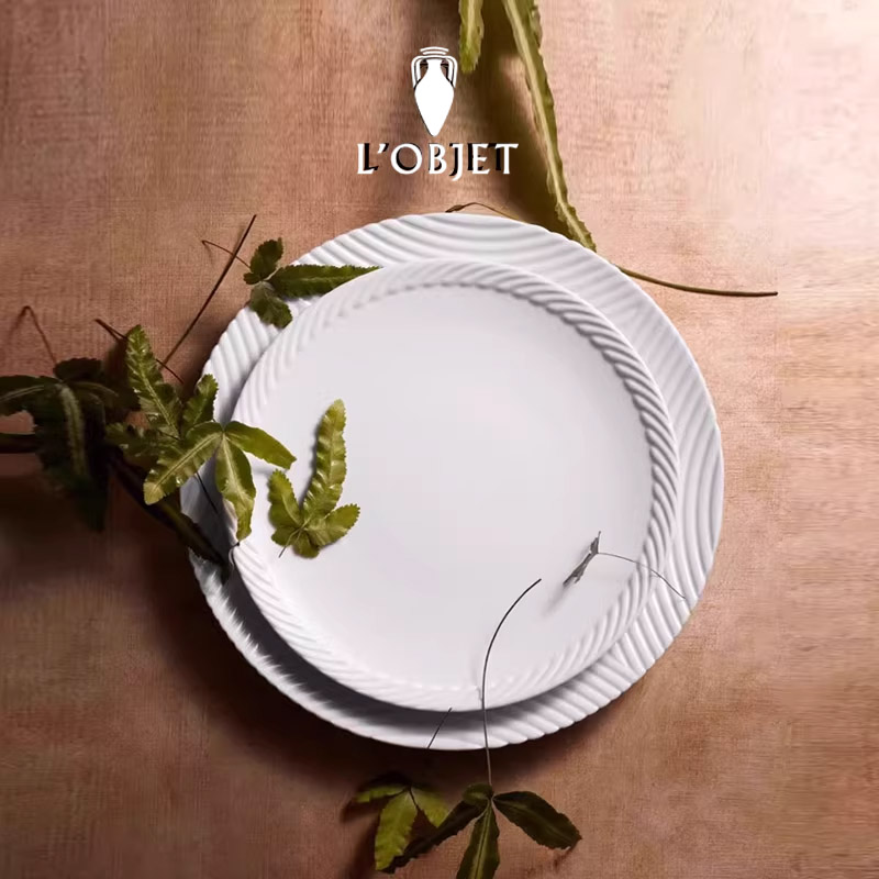 L'OBJET进口手绘白瓷餐盘