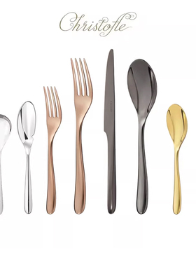 CHRISTOFLE昆庭L'Ame灵魂乐章银色刀叉勺西餐餐具甜品勺蛋糕叉