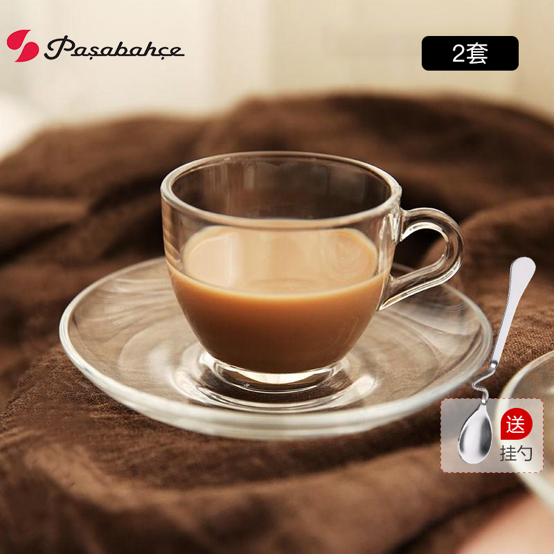 [2套]土耳其Pasabahce美式咖啡杯透明花茶杯拿铁饮料玻璃杯碟套装在类目 餐饮具, 咖啡器具, 咖啡杯中 - 来自Buy2taobao.com提供专业的淘宝代购服务