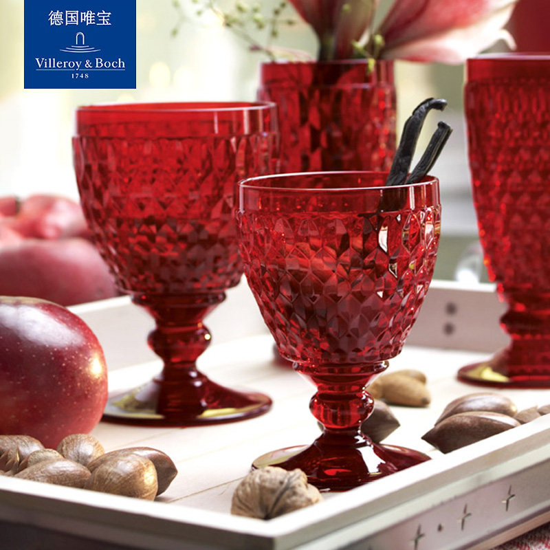 德国villeroyboch唯宝波士顿高脚杯复古红酒杯白葡萄洒对杯礼盒装