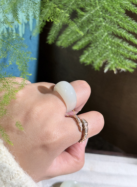 【和田玉馒头戒】