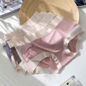 60S莫代尔内裤女中腰大码抗菌裆少女无痕布丁面膜裤无痕透气胖mm