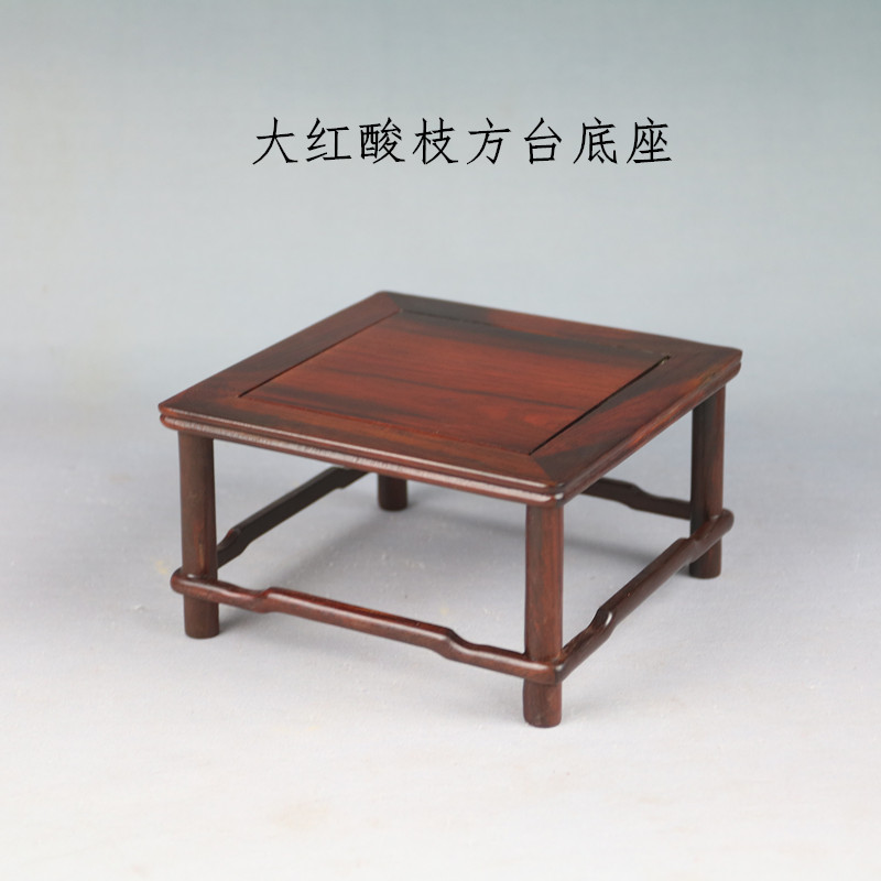 红酸枝木方台盆景花瓶红木古典