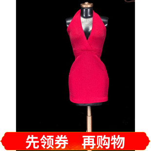 鳄鱼仔 1/6 性感女式挂脖低胸连衣裙 可配PH钢骨包胶素体等 现货