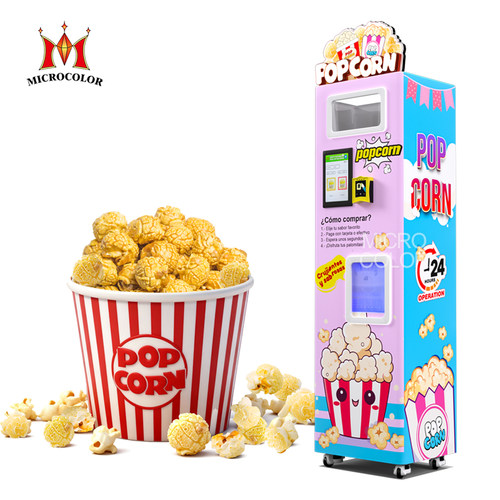 工厂批发商用全自动爆米花机2味全付系统新型爆米花自动售货机