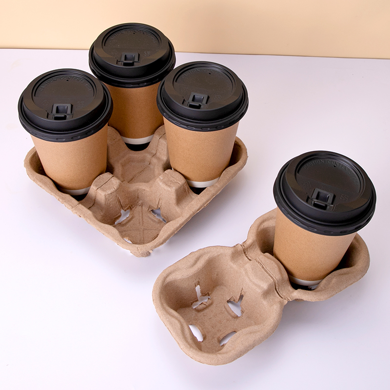 一次性纸杯托双杯单杯喇叭花