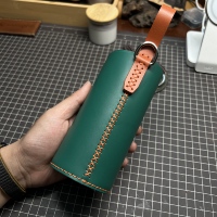 手工定制头层牛皮杯套钛杯玻璃杯植鞣革提手杯套适用飞剑天沏思宝