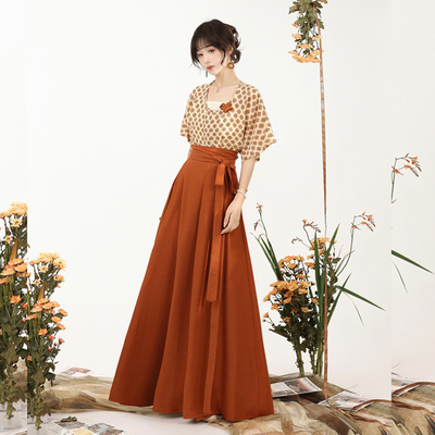 唐制唐褙子宋裤八破裙日常套装