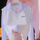 高级针织马甲女叠穿学院单件马甲2025春秋针织衫 上衣马甲背心 新款