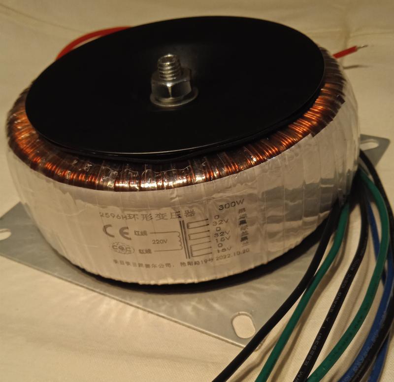 发烧级300w瓦超薄形扁状环牛环形型变压器纯全纯铜线双32V伏四线
