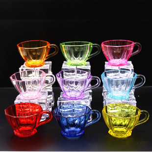 透明亚克力仿水晶小茶杯子幼儿园女孩儿童过家家游戏厨房餐具道具