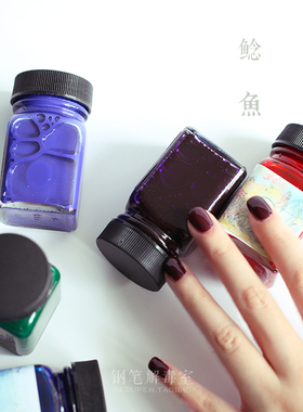 Noodler'slnk鲶鱼墨水荧光色蓝色幽灵红狐狸奢华蓝90/30ML彩墨水