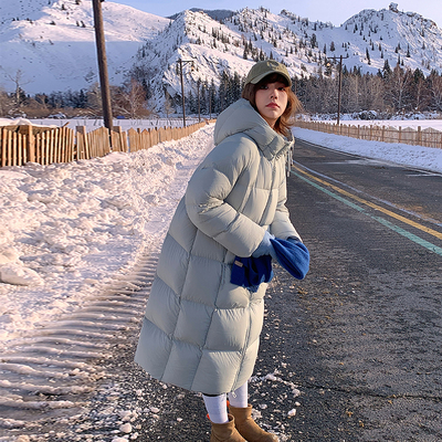 2025年冬季新款长款厚棉服女过膝泡芙棉衣女中长款宽松棉袄外套潮