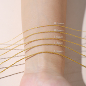 极细金线吊坠挂绳项链绳子黄金翡翠玉石锁骨链八宝盘女挂脖挂件绳