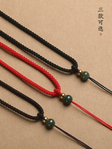 Изумрудная подвеска, ремешок ручной работы, плетеное ожерелье из шнура, защитный амулет подходит для мужчин и женщин, золотая пряжка