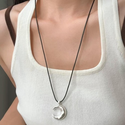 蜡皮黑色项链绳黄金平安扣天珠翡翠吊坠挂绳锁骨链男女加长毛衣链