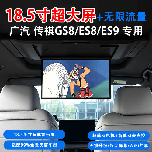 广汽传祺GS8 ES8 ES9吸顶电视18.5寸超大屏全景天窗车载娱乐屏幕